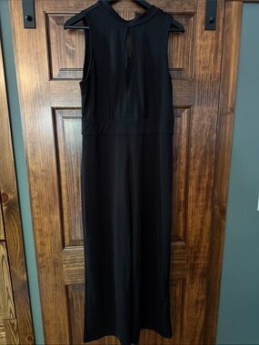 Dynamite Black Sleeveless Jumpsuit with Keyhole Detail in front and open back